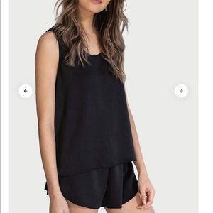 LUNYA Washable Silk Sleep Tank Set Black Size S